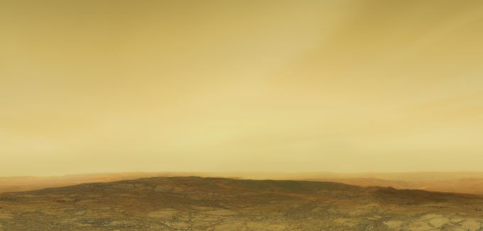Esta ilustración muestra la superficie y la atmósfera de Venus. Crédito: ESO/M. Kornmesser