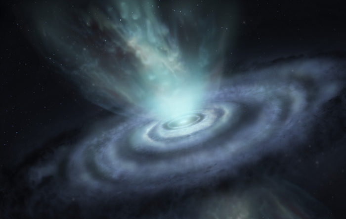 Mientras estudiaba V Hya, una estrella de carbono moribunda, un equipo de científicos descubrió seis anillos que se expanden lentamente a medida que la estrella se despoja de su materia. En esta imagen compuesta, los anillos crecientes y la difusa estructura en arco del sexto anillo son levemente visibles en la línea de emisión del isótopo de carbono 12CO y se vuelven más definidas en la imagen del isótopo de carbono 13CO. Estos anillos son protagonistas conocidos del proceso de extinción de las estrellas, y ahora están ayudando a los científicos a entender mejor lo que sucede durante el “acto final”. Créditos: ALMA (ESO/NAOJ/NRAO)/S. Dagnello (NRAO/AUI/NSF)