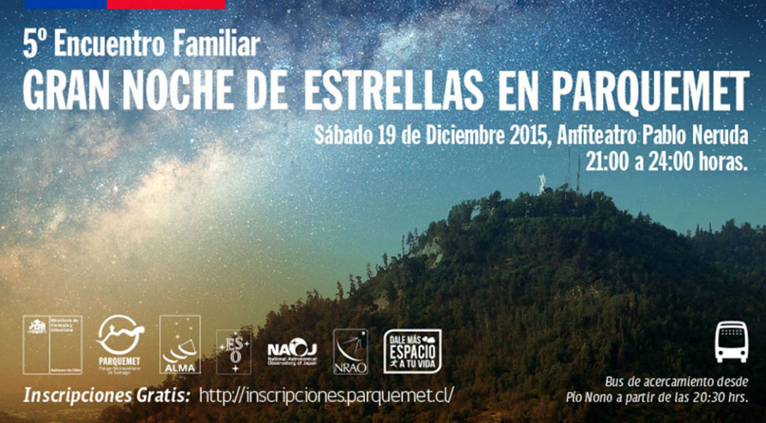 ALMA invites to the 5th version of the ‘Gran Noche de Estrellas’ in the Parque Metropolitano in Santiago