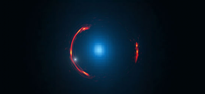 Descubren galaxia enana y oscura oculta en imagen de lente gravitacional