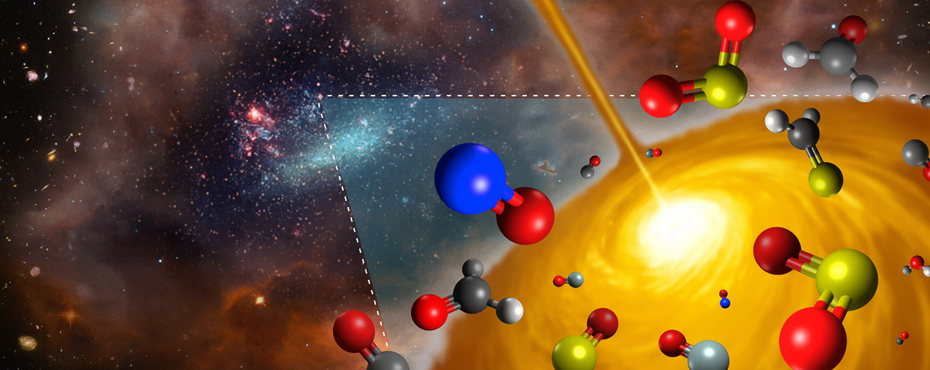 Dust and molecules in space (Astrochemistry)