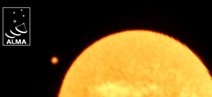 Venus as seen by one of the ALMA antennas before the transit