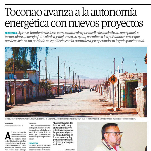 Toconao avanza a la autonomía energética con nuevos proyectos