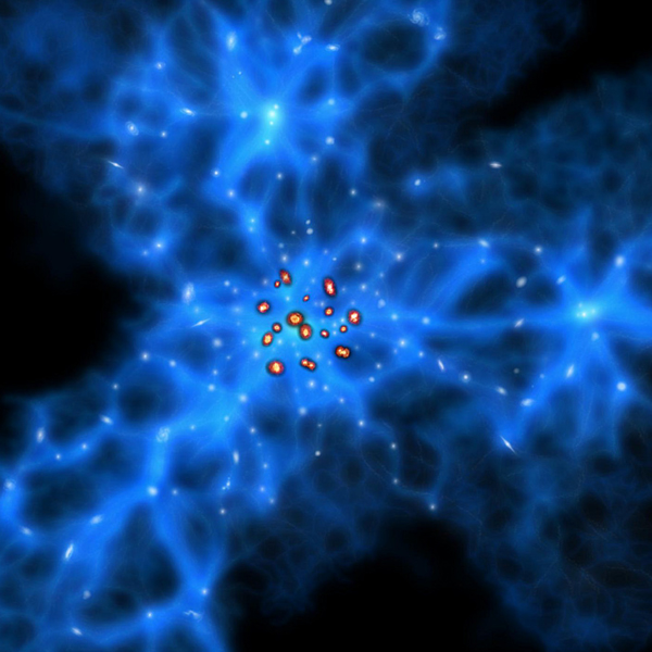 ALMA spots monstrous baby galaxies cradled in dark matter