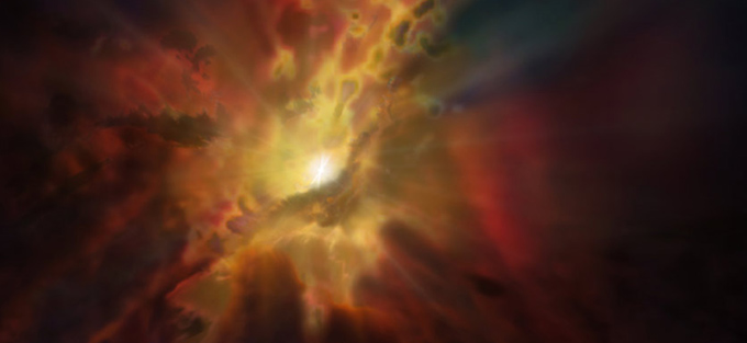 ALMA Witness Intergalactic Deluge Feeding a Black Hole