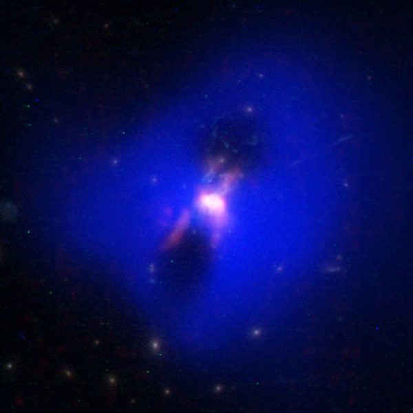 Radio jets from the supermassive black hole at the center of a galaxy ...