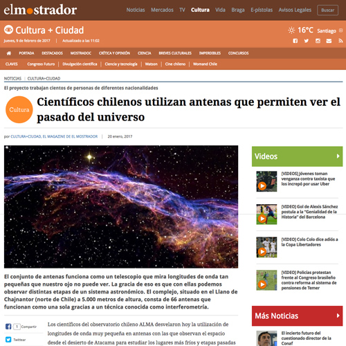 Científicos chilenos utilizan antenas que permiten ver el pasado del universo