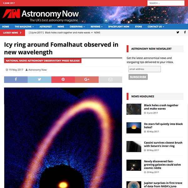 Icy ring around Fomalhaut observed in new wavelength