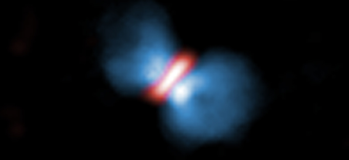 ALMA Observes Birth Cry of a Massive Baby Star