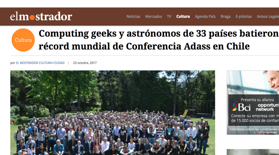 Computing geeks y astrónomos de 33 países batieron récord mundial de Conferencia Adass en Chile