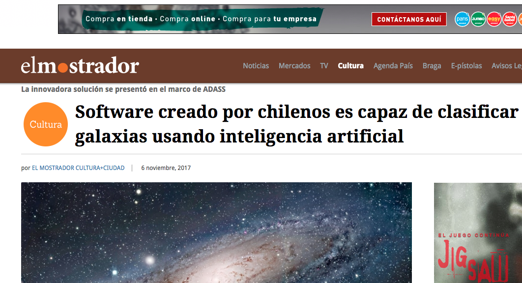 Software creado por chilenos es capaz de clasificar galaxias usando inteligencia artificial