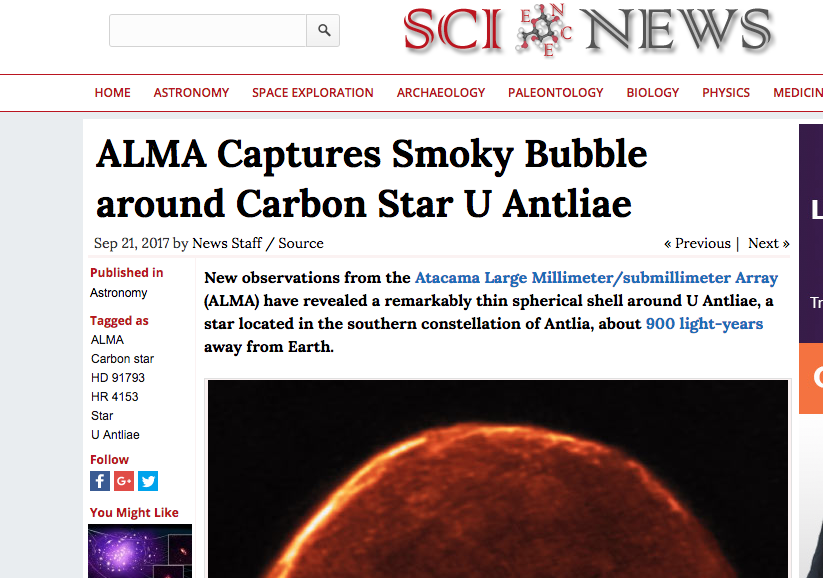 ALMA Captures Smoky Bubble around Carbon Star U Antliae