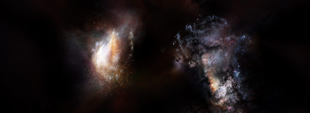 Massive Primordial Galaxies Found Swimming in Vast Ocean of Dark Matter
