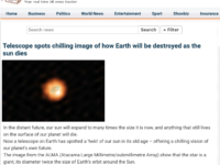 Telescope spots chilling image of how Earth will be destroyed as the sun dies