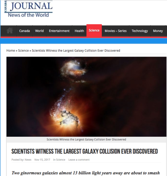 Scientists Witness the Largest Galaxy Collision Ever Discovered