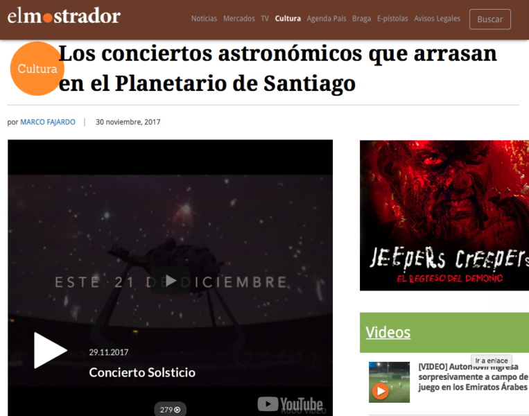 Los conciertos astronómicos que arrasan en el Planetario de Santiago