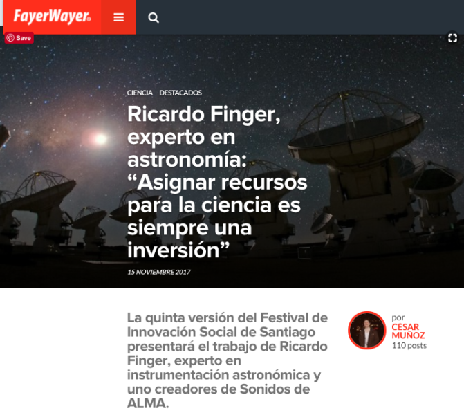 Ricardo Finger, experto en astronomía: “Asignar recursos para la ciencia es siempre una inversión”