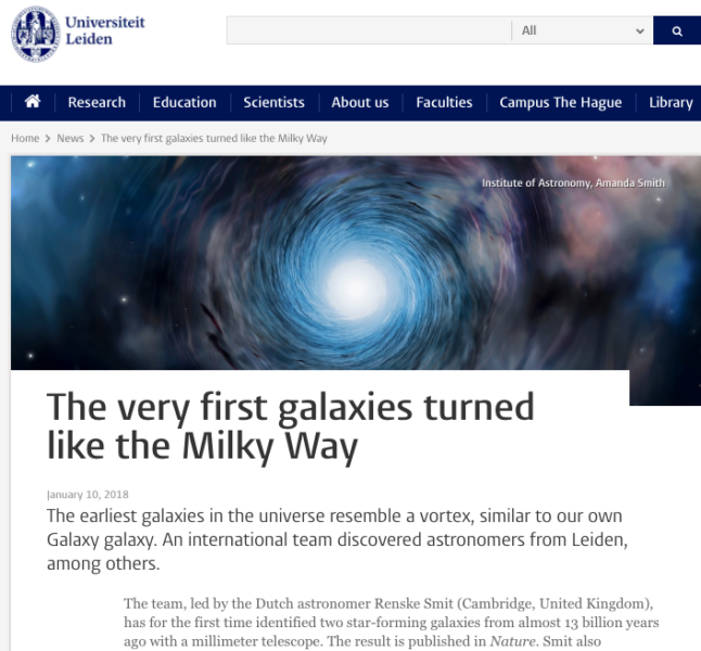 "The very first galaxies turned like the Milky Way".