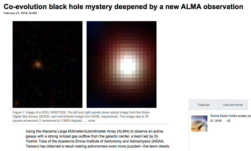 Co-evolution black hole mystery deepened by a new ALMA observation.