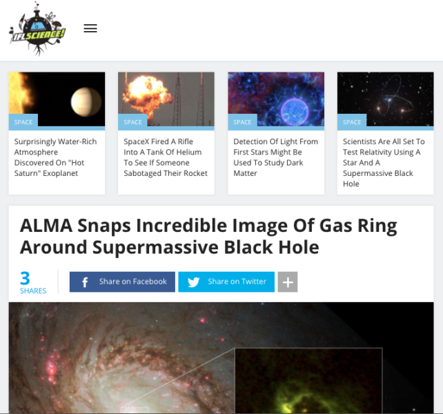 ALMA snaps incredible image of gas ring around supermassive black hole.