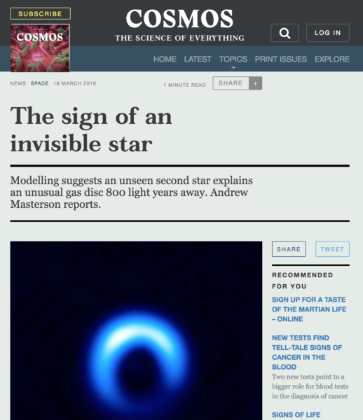 The sign of an invisible star