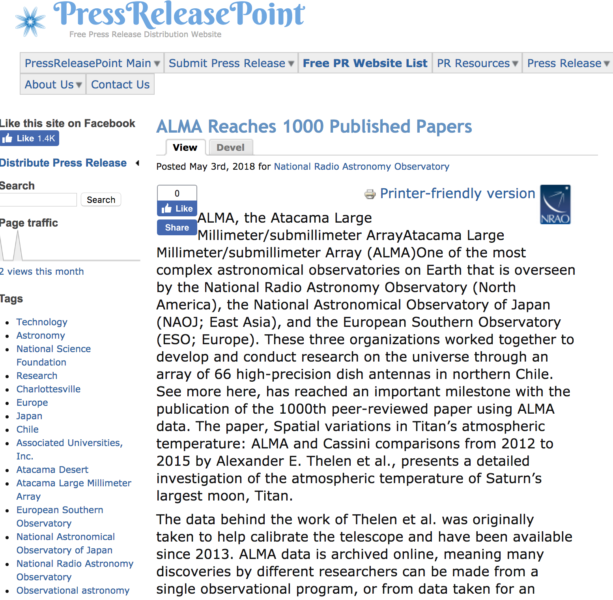 ALMA reaches 1000 published papers