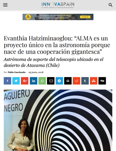 Evanthia Hatziminaoglou: “ALMA es un proyecto único en la astronomía porque…"