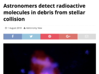 Astronomers detect radioactive molecules in debris from stellar collision