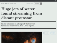 Huge jets of water found streaming from distant protostar