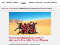 Alumnas de Pedagogía Básica visitaron observatorio Alma en San Pedro de Atacama