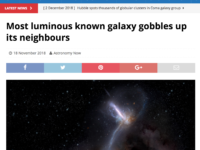 Most luminous known galaxy gobbles up its neighbours