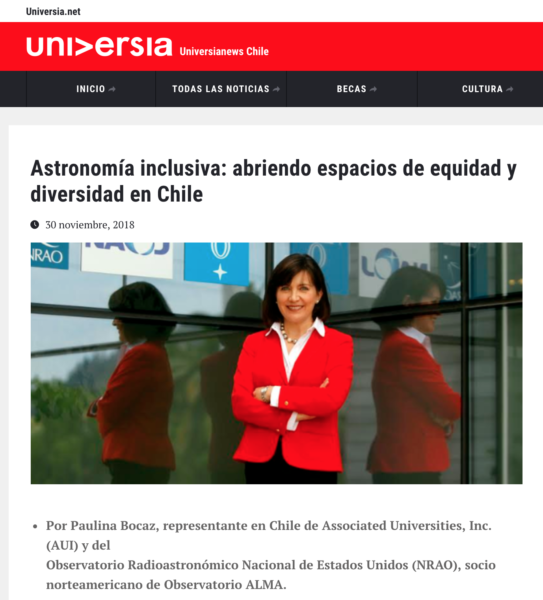 Astronomía inclusiva: abriendo espacios de equidad y diversidad en Chile
