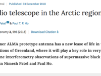 A radio telescope in the Arctic region