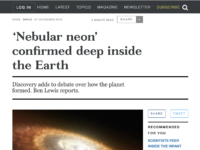 ‘Nebular neon’ confirmed deep inside the Earth