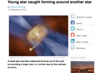 Young star caught forming around another star