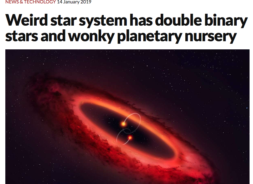 Weird star system has double binary stars and wonky planetary nursery