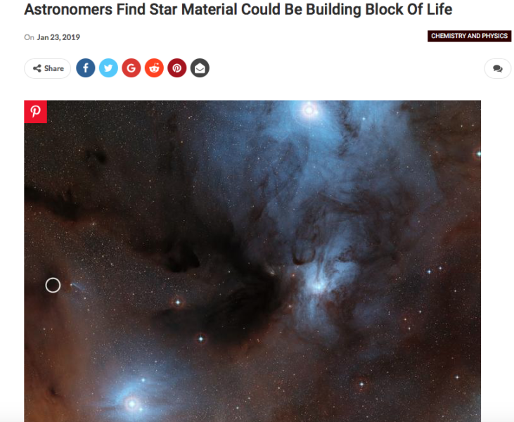 Astronomers Find Star Material Could Be Building Block Of Life