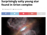Surprisingly salty young star found in Orion complex
