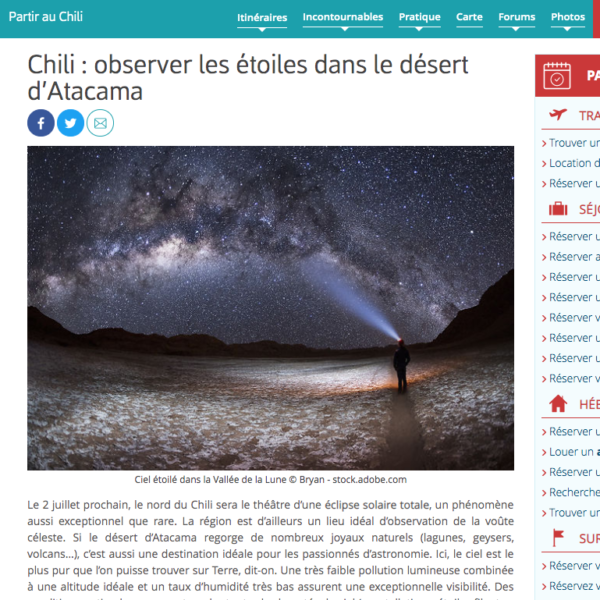 Chili: observer les étoiles dans le désert d’Atacama
