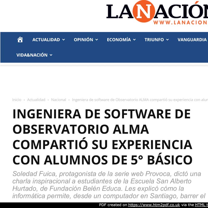 Ingeniera de Software de Observatorio ALMA compartió con alumnos