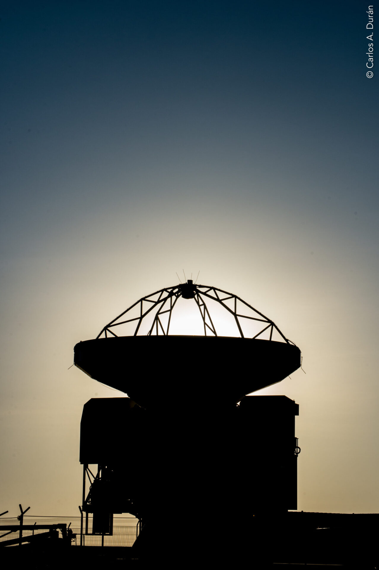 ALMA antenna at dusk.