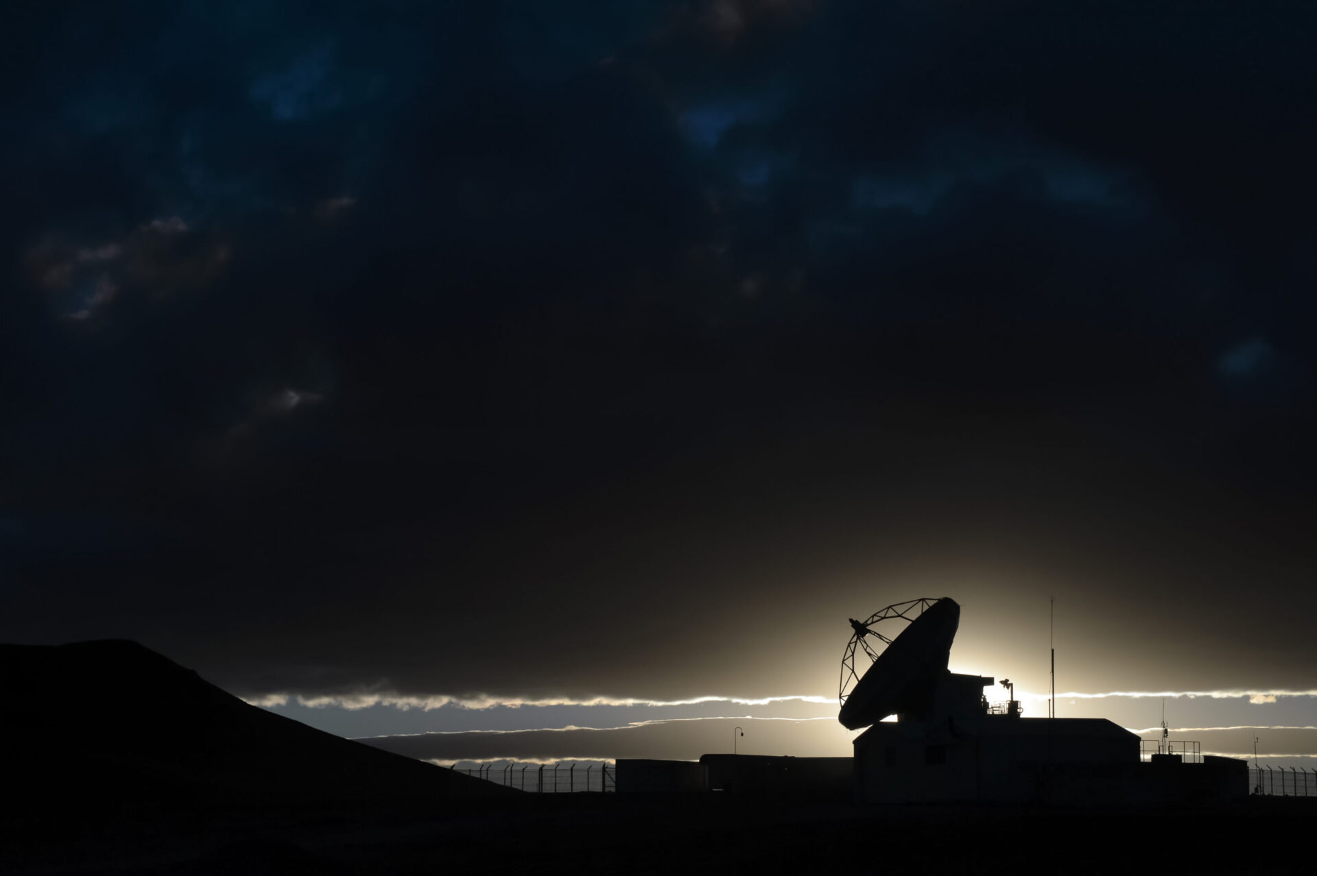 This silhouette shows one of the ALMA antennas