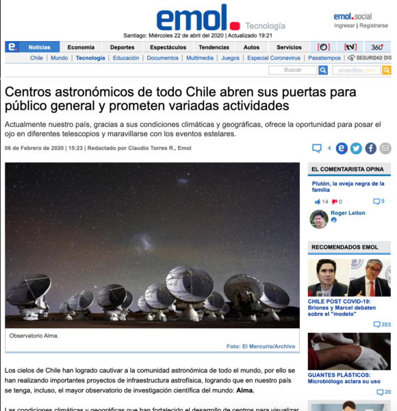 Centros astronómicos de todo Chile abren sus puertas para público general y prometen variadas actividades