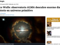 Disco Wolfe: observatorio ALMA descubre enorme disco giratorio en universo primitivo