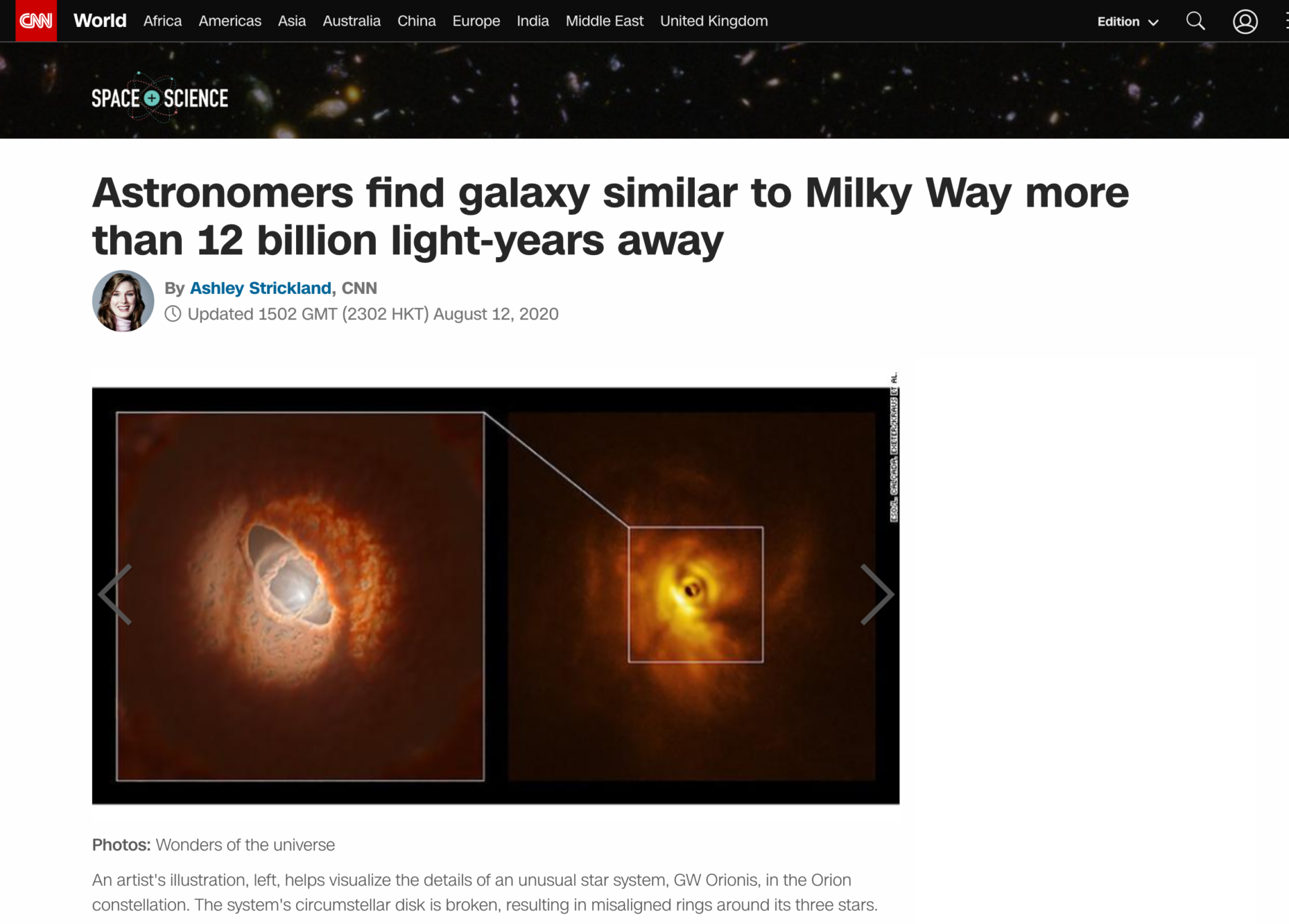 Astronomers find galaxy similar to Milky Way more than 12 billion light-years away