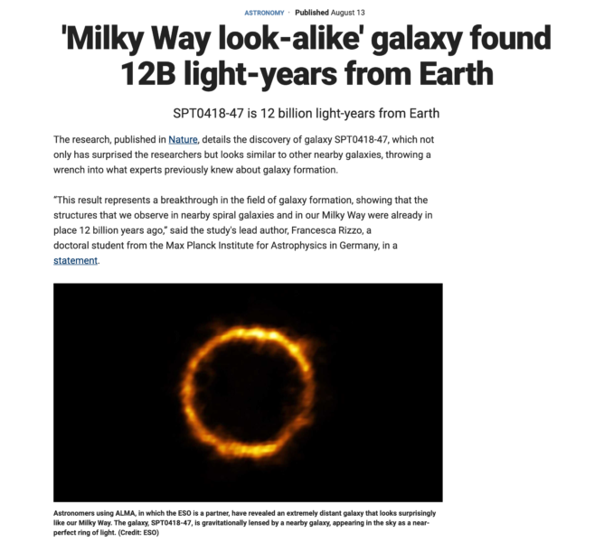 'Milky Way look-alike' galaxy found 12B light-years from Earth