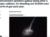 Astronomers spotted a galaxy dying after a major collision. It's bleeding out 10,000 suns' worth of gas each year.