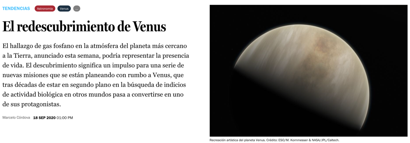 El redescubrimiento de Venus