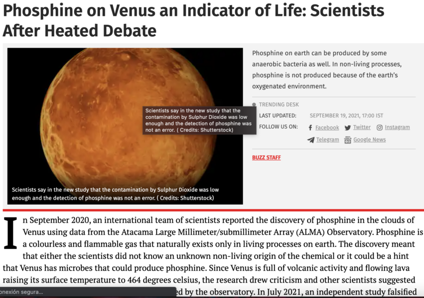 Phosphine on Venus an Indicator of Life: Scientists After Heated Debate
