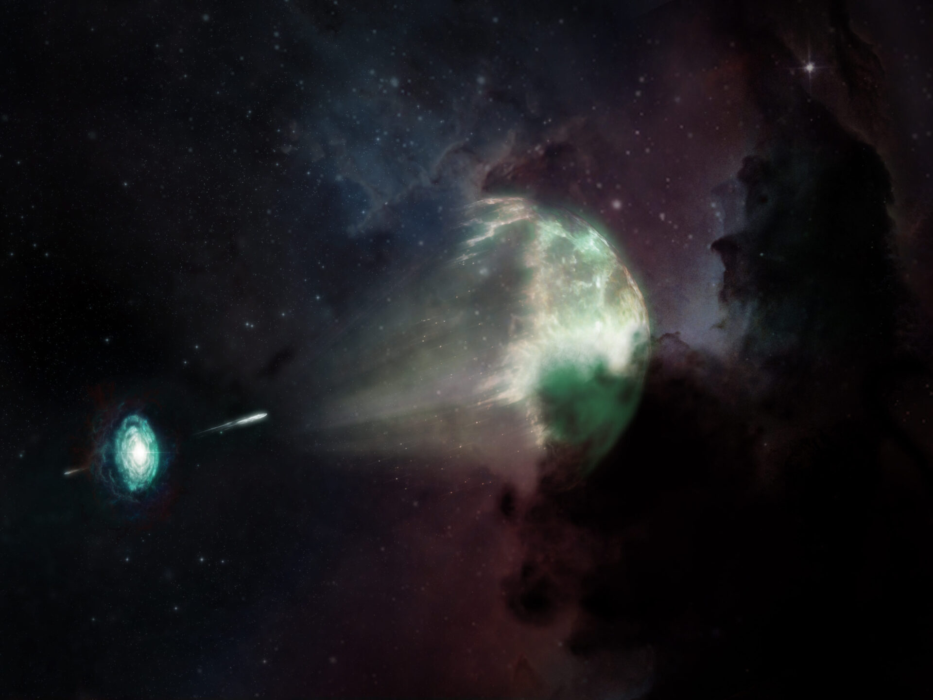 Artist's conception of a short-duration gamma-ray burst